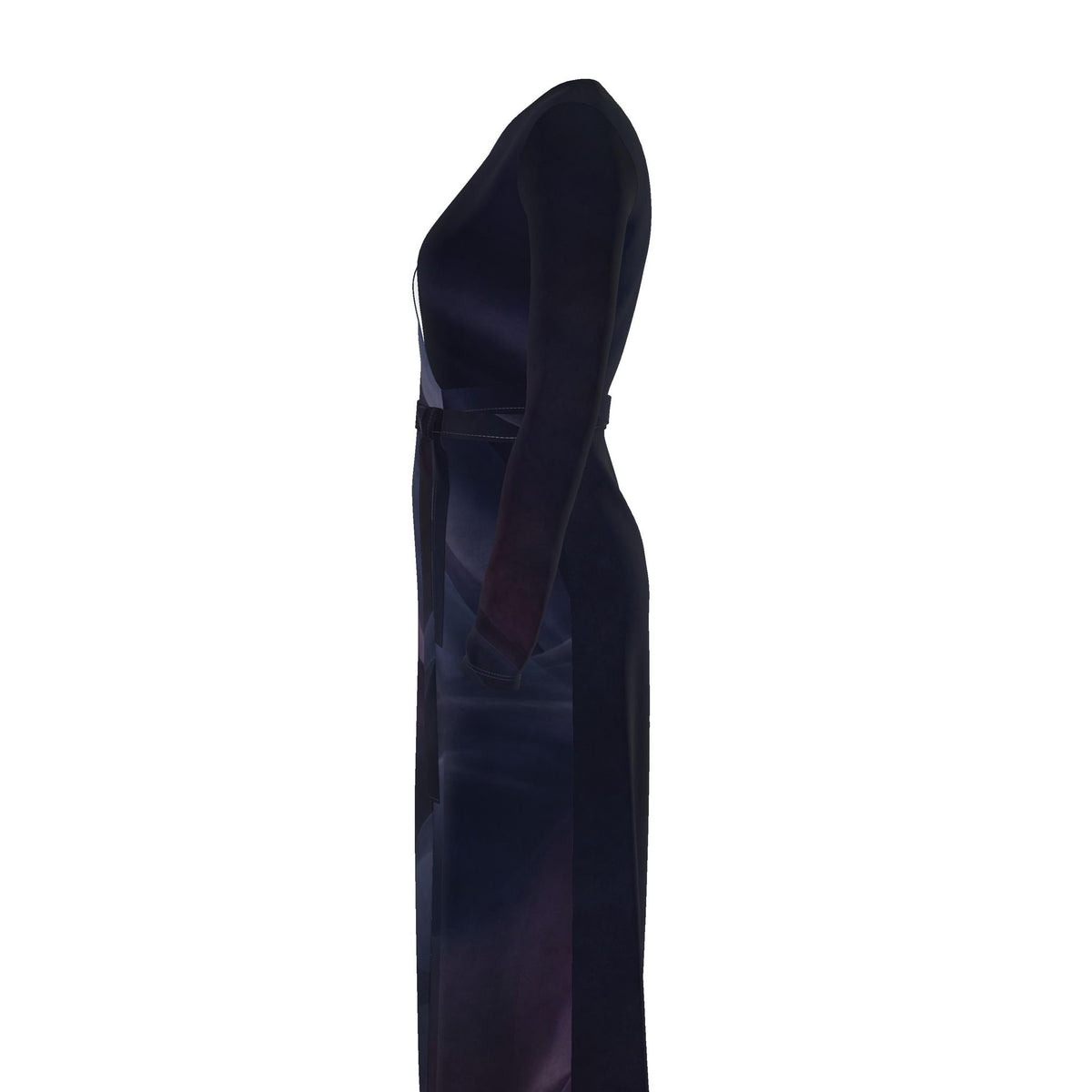 KROWN Wrap Dress | Gradient Wave — Midnight