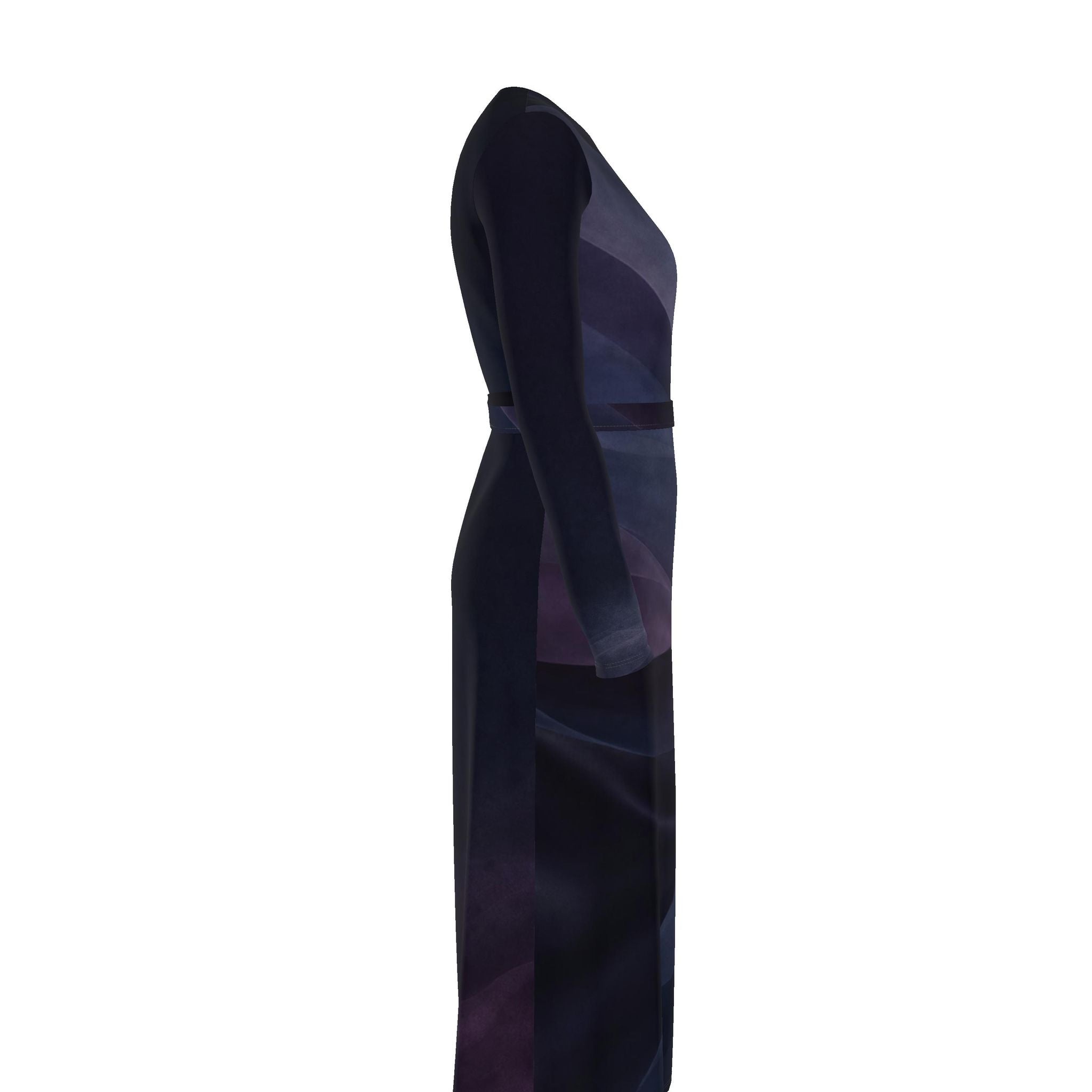 KROWN Wrap Dress | Gradient Wave — Midnight