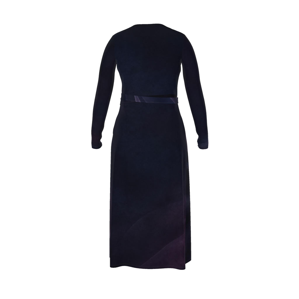 KROWN Wrap Dress | Gradient Wave — Midnight