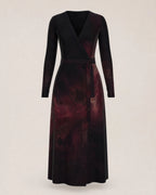 KROWN Wrap Dress | Crimson Nebula — Long