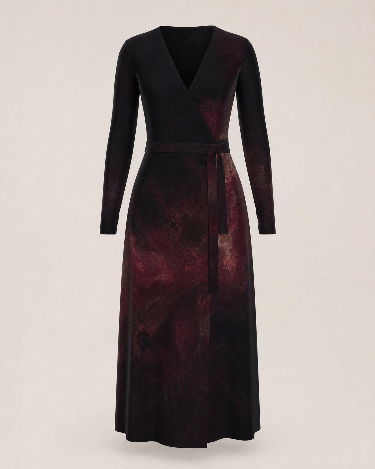 KROWN Wrap Dress | Crimson Nebula — Long