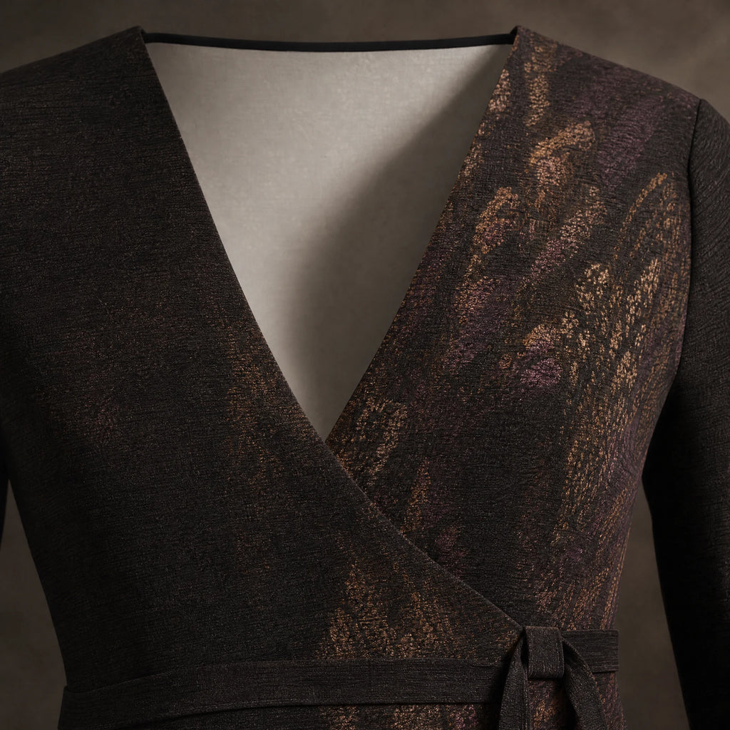 KROWN Wrap Dress | Dark Botanical — Archive