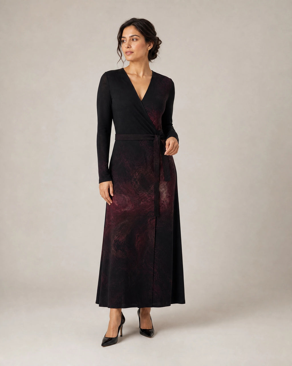 KROWN Wrap Dress | Crimson Nebula — Long