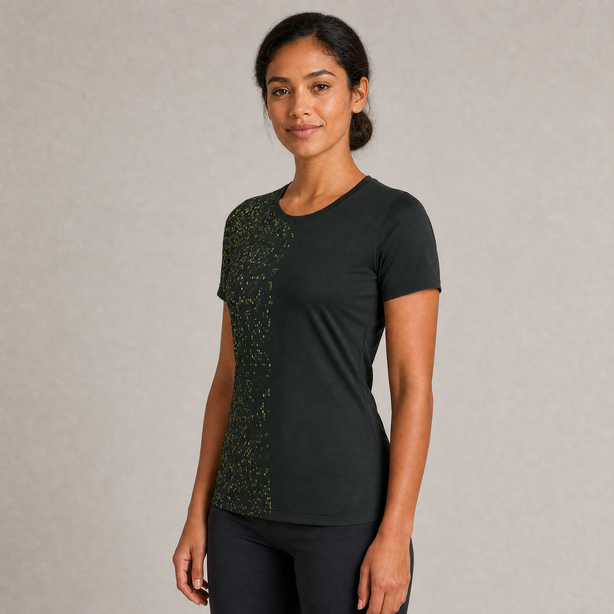 KROWN Damen Kurzarmshirt | Oliv Raster — Winter 2027