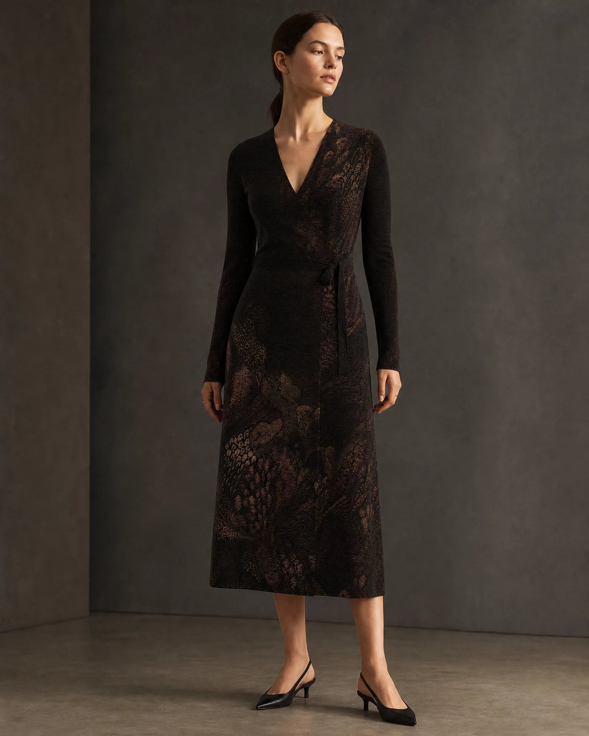 KROWN Wrap Dress | Dark Botanical — Archive