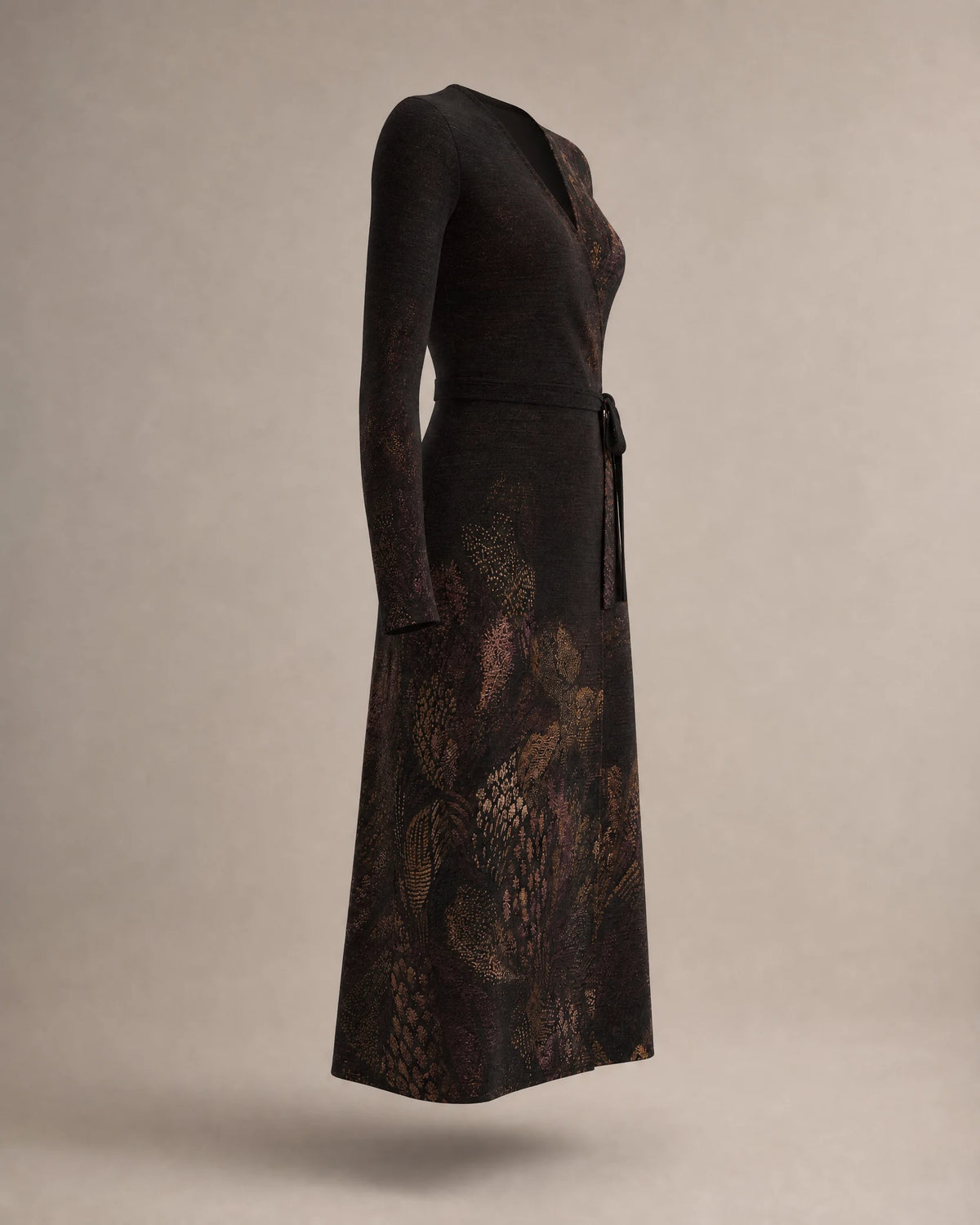 KROWN Wrap Dress | Dark Botanical — Archive