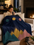 Three Moons | Sherpa Throw · Black